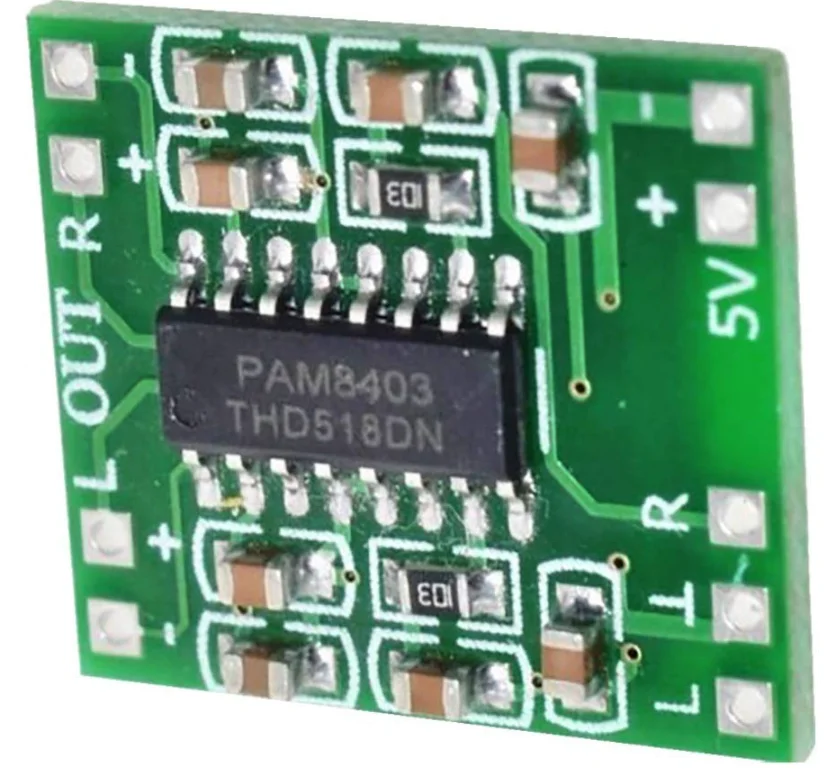 PAM8403 5V Mini Stereo Audio Power Amplifier Module – 3W+3W Class-D Amplifier