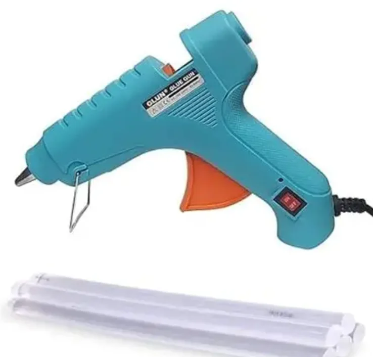 60W High Quality Hot Glue Gun with 2 Glue Sticks – Electric Adhesive Tool
