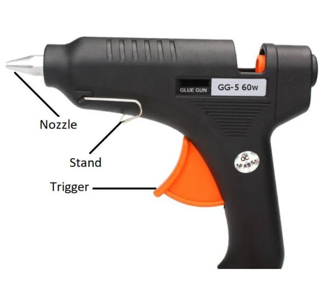 60W High Quality Hot Glue Gun with 2 Glue Sticks – Electric Adhesive Tool